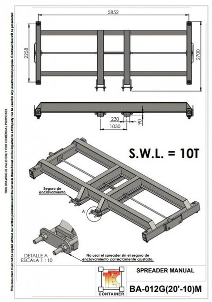 TEC Container BA-012G (20 FT) - Attachment for Material handling equipment: picture 2 TEC Container BA-012G (20 FT) - Attachment for Material handling equipment: picture 2