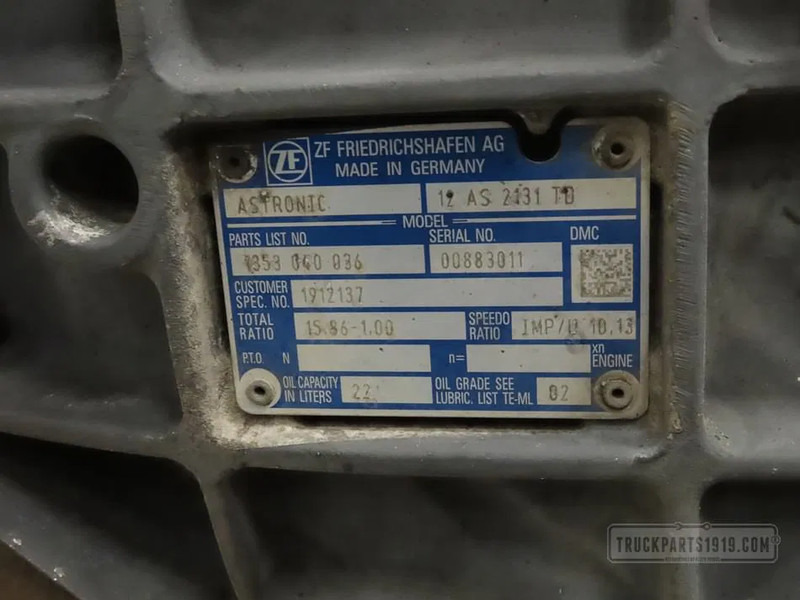 DAF 1912137 Versnellingsbak 12AS2131TD DAF - Gearbox for Truck: picture 3 DAF 1912137 Versnellingsbak 12AS2131TD DAF - Gearbox for Truck: picture 3