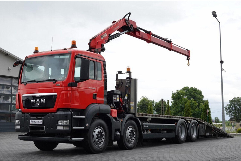 MAN TGS 35.360 / 8x2-4 / LAWETA + HDS HIAB 166 E-2 / OŚ PODNOSZONA / - Tow truck: picture 1 MAN TGS 35.360 / 8x2-4 / LAWETA + HDS HIAB 166 E-2 / OŚ PODNOSZONA / - Tow truck: picture 1