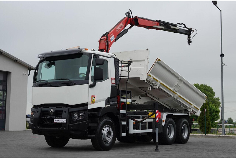 Renault C 380 / 6x4 / WYWROTKA 3 STRONNA + HDS FASSI F135 / HYDROBURTA - Tipper, Crane truck: picture 1 Renault C 380 / 6x4 / WYWROTKA 3 STRONNA + HDS FASSI F135 / HYDROBURTA - Tipper, Crane truck: picture 1