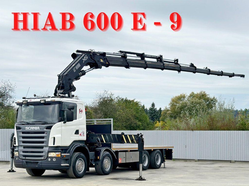 Scania R 620*PLATFORM 6,45m*HIAB 600 E - 9 + FUNK / 8x4 - Dropside/ Flatbed truck, Crane truck: picture 1 Scania R 620*PLATFORM 6,45m*HIAB 600 E - 9 + FUNK / 8x4 - Dropside/ Flatbed truck, Crane truck: picture 1