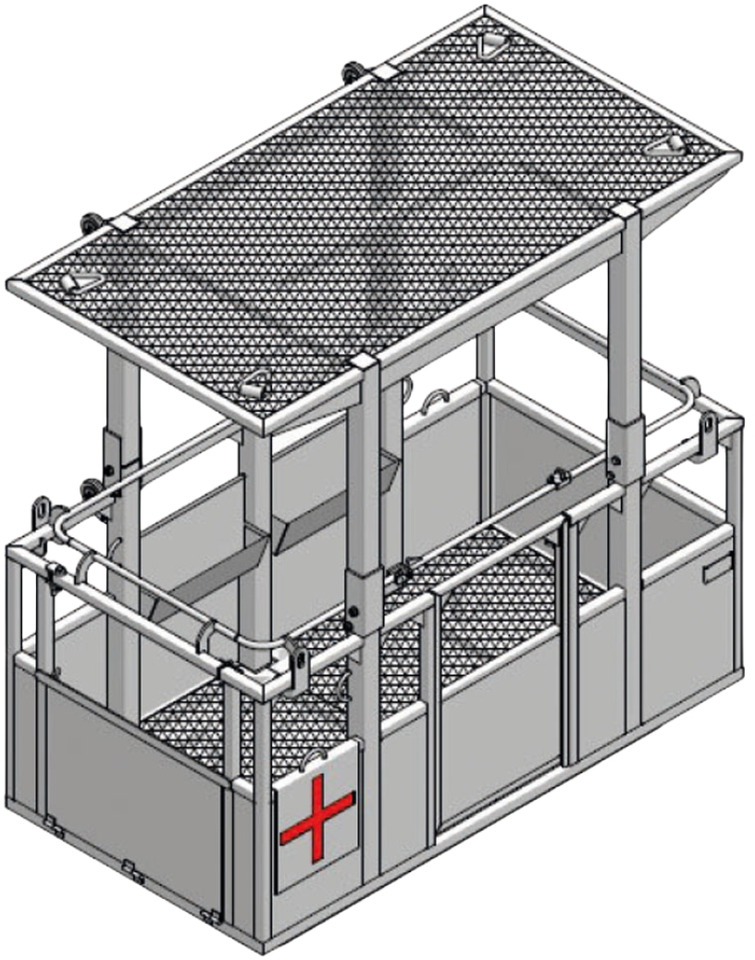 Suspended iron man basket for tower cranes CPTT-4H-F - Attachment for Loader crane: picture 1 Suspended iron man basket for tower cranes CPTT-4H-F - Attachment for Loader crane: picture 1