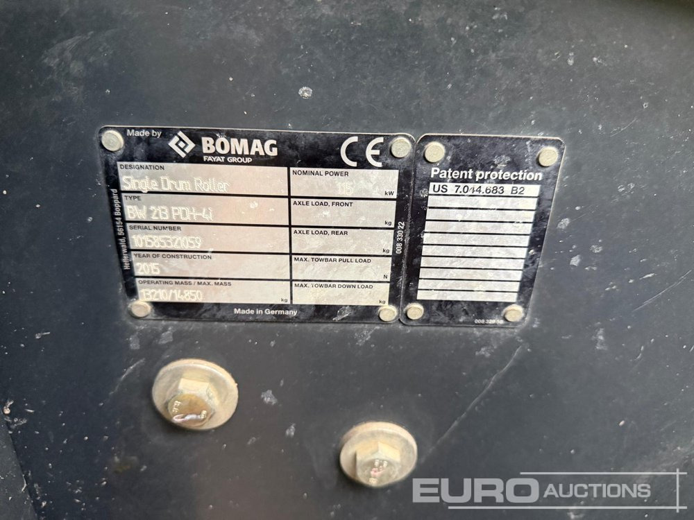 2015 Bomag BW213 PDH-4i - Roller: picture 4 2015 Bomag BW213 PDH-4i - Roller: picture 4