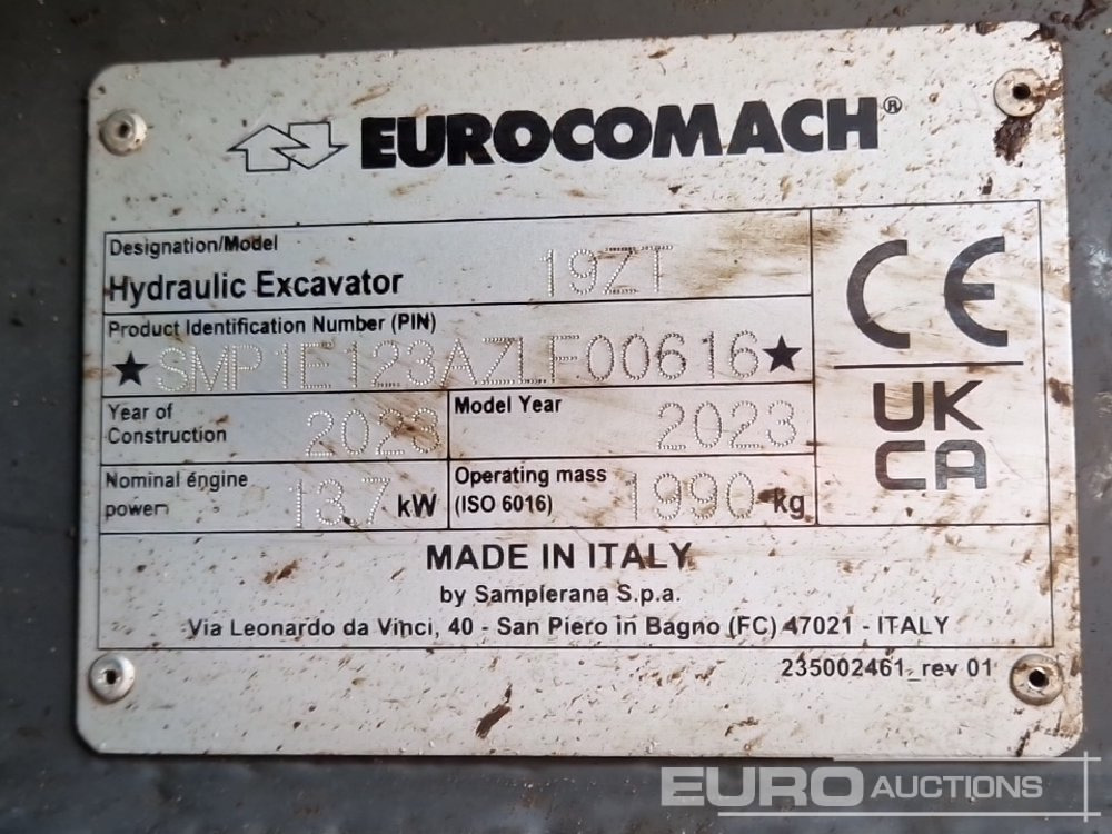 Mini excavator 2023 Eurocomach 19ZT: picture 32