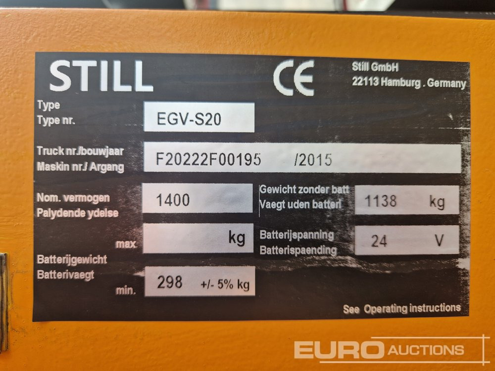 Material handling equipment 2015 Still EGV-S20: picture 15