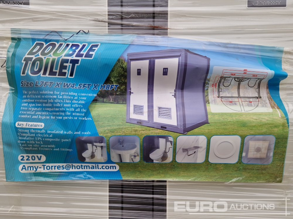 Unused 2024 Portable Toilet, Double,L1300 x W2160 x H2360mm - Construction container: picture 2 Unused 2024 Portable Toilet, Double,L1300 x W2160 x H2360mm - Construction container: picture 2