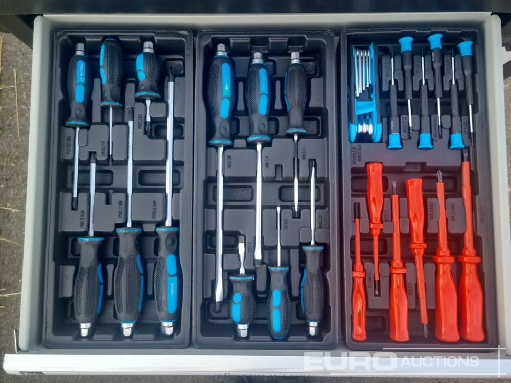 Construction equipment Unused Günter Wagen Germany Tool Trolley, 6 Drawers with 220 Pieces: picture 7