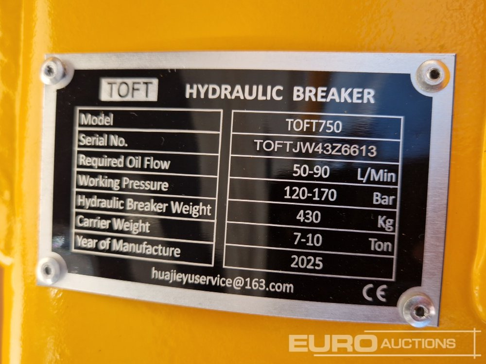 Hydraulic hammer Unused Toft 750: picture 7