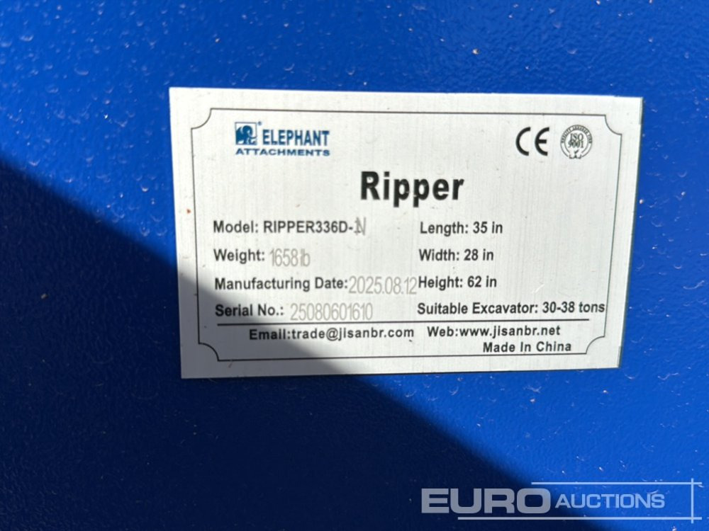 Unused 2025 Elephant RIPPER336D-N - Bucket: picture 5 Unused 2025 Elephant RIPPER336D-N - Bucket: picture 5