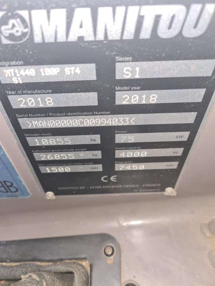 Telescopic handler MANITOU MT1440 / 2018: picture 6