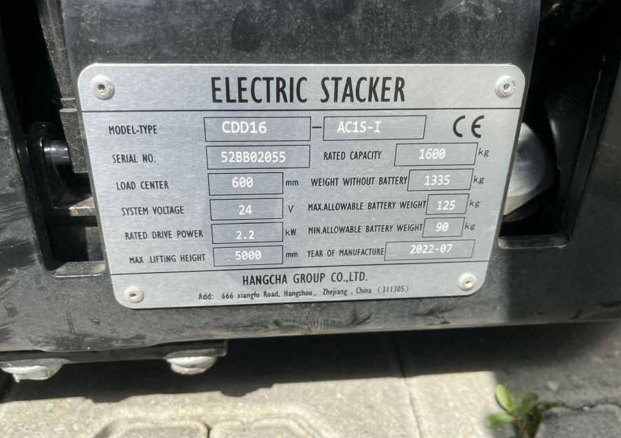 HC (Hangcha) CDD16 - Stacker: picture 4 HC (Hangcha) CDD16 - Stacker: picture 4