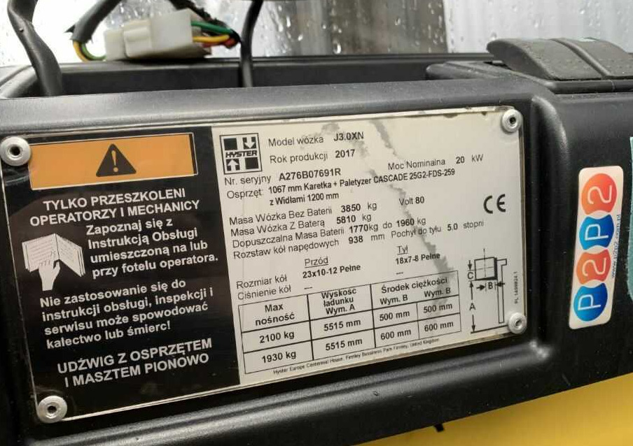 Hyster J3.0XN - Electric forklift: picture 4 Hyster J3.0XN - Electric forklift: picture 4