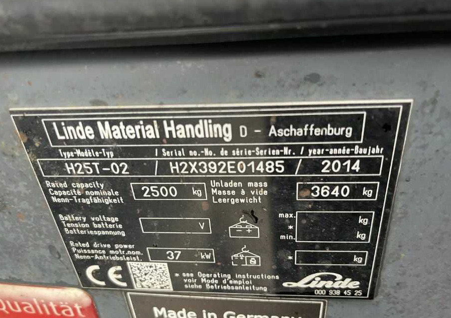 Linde H25T-02 - LPG forklift: picture 4 Linde H25T-02 - LPG forklift: picture 4