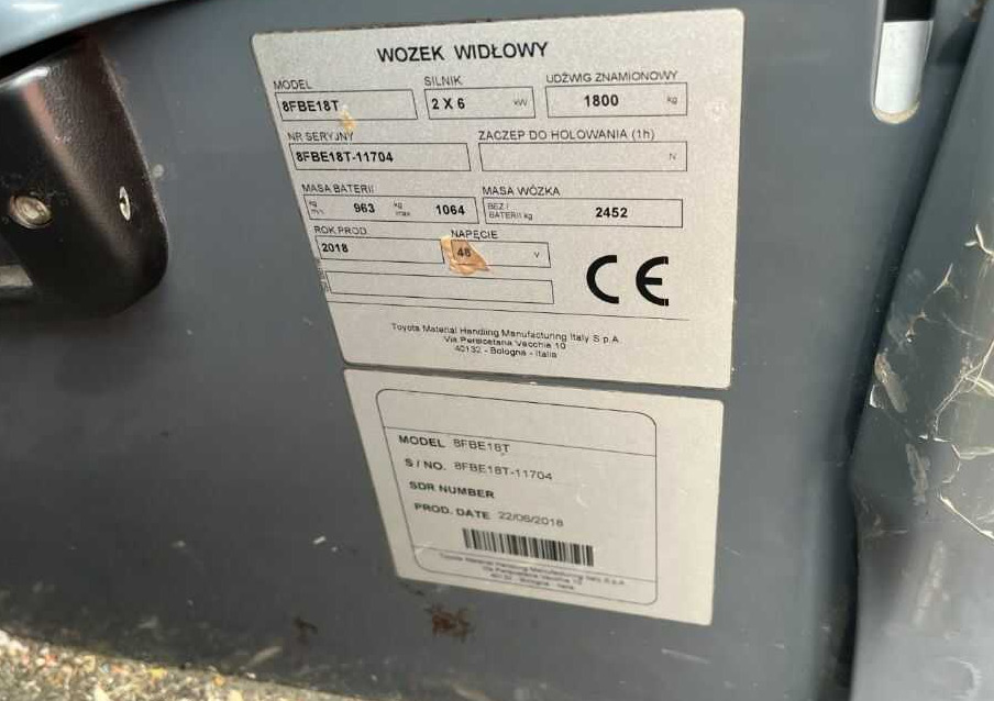 Toyota 8FBE18T - Electric forklift: picture 4 Toyota 8FBE18T - Electric forklift: picture 4
