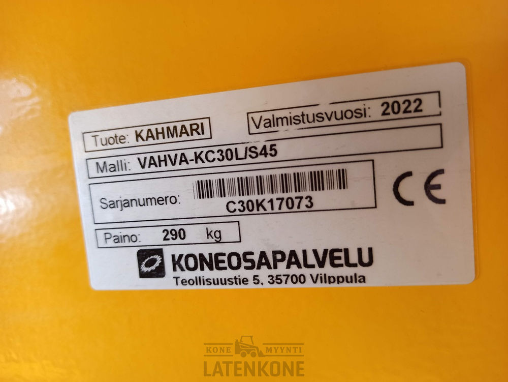 Grapple for Construction machinery Vahva KC30 S45 kaivinkoneen koura: picture 11