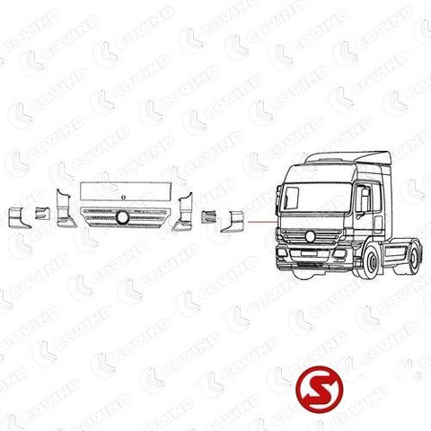 Mercedes-Benz Windegeleider middenstuk actros mp2 links - Aerodynamics/ Spoiler for Truck: picture 2 Mercedes-Benz Windegeleider middenstuk actros mp2 links - Aerodynamics/ Spoiler for Truck: picture 2