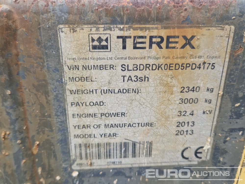 Mini dumper 2013 Terex TA3SH: picture 35