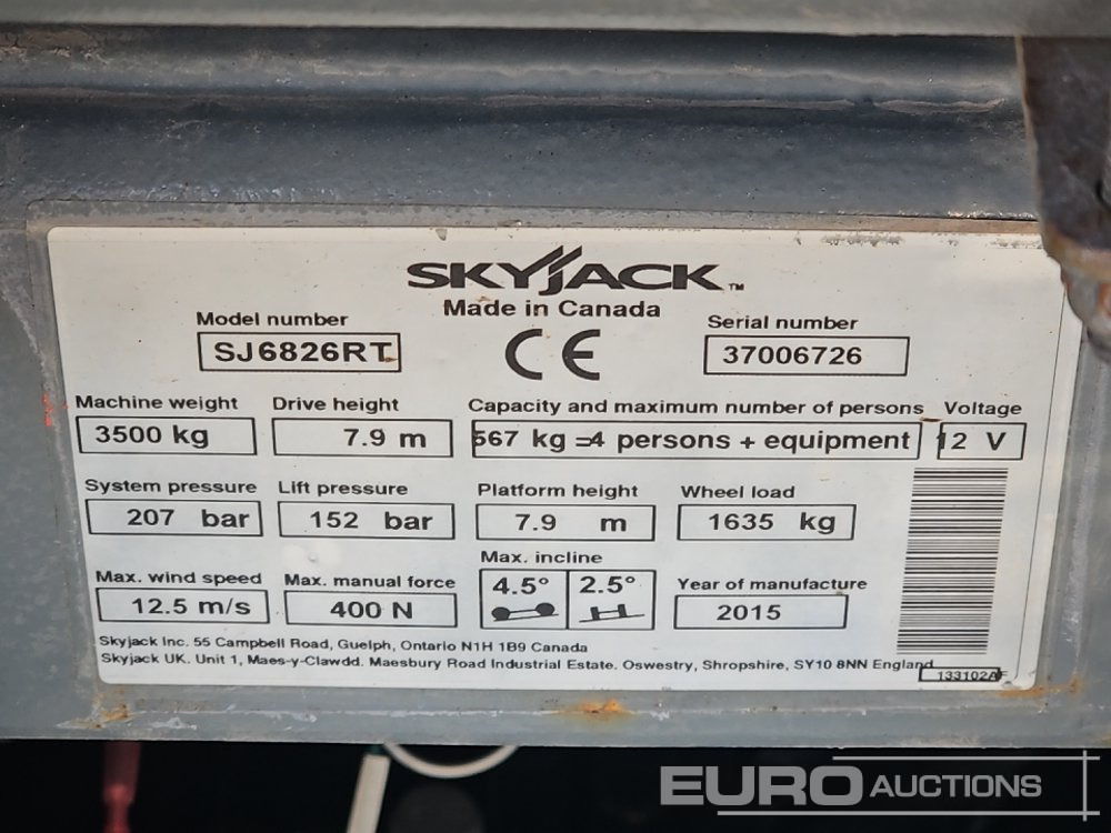 Aerial platform 2015 SkyJack SJ6826RT: picture 40