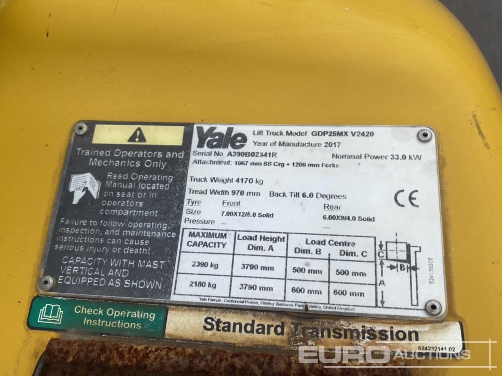 Forklift 2017 Yale GDP25TFV2420: picture 41