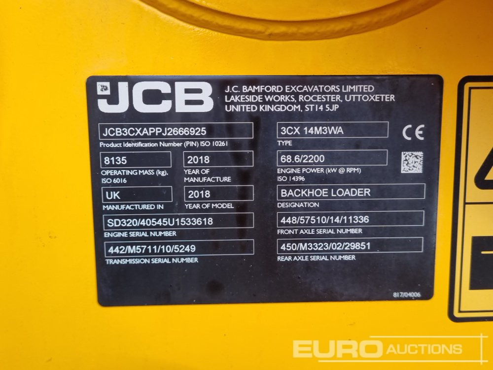 Backhoe loader 2018 JCB 3CX P21 ECO: picture 48