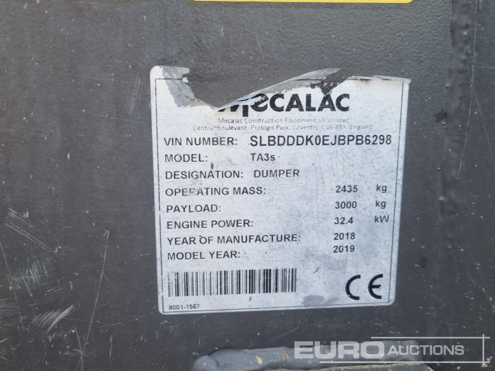 Mini dumper 2018 Mecalac TA3S: picture 30