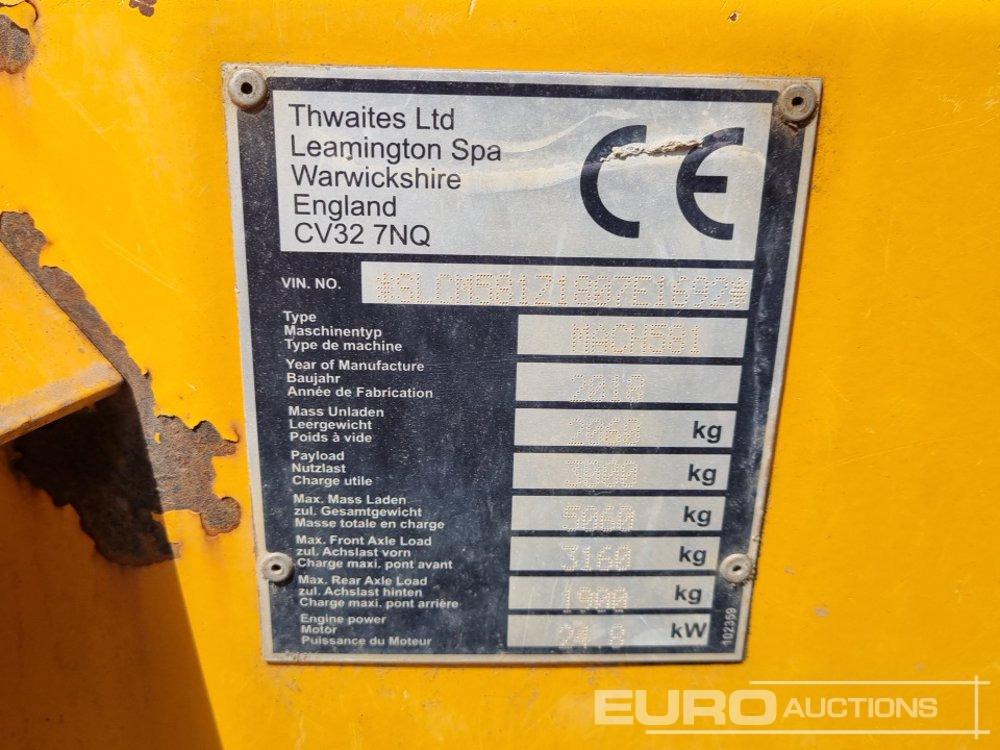 Mini dumper 2018 Thwaites 3 Ton: picture 33