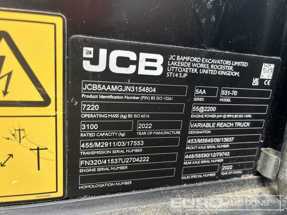 2022 JCB 531-70 - Telescopic handler: picture 2 2022 JCB 531-70 - Telescopic handler: picture 2