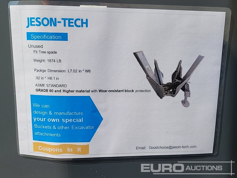 Agricultural machinery Unused 2025 JESON Hydraulic Tree Spade to suit 3 Point Linkage: picture 19
