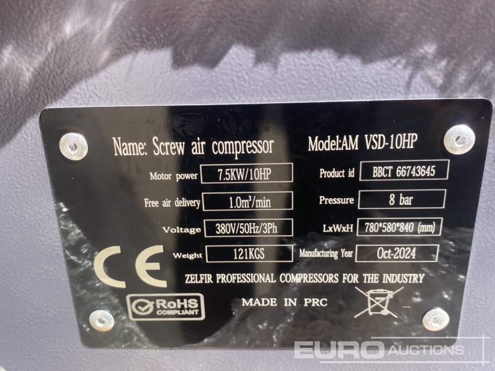 Air compressor Unused 2024 Zelfir VSD-10HP: picture 9