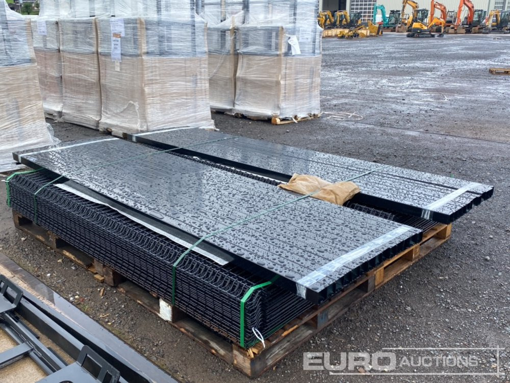 Unused Security Fencing, Black, 25 Panels 2.1m x 2,4m & 26 60mm x 60mm Posts, Fasteners And Fittings - Construction equipment: picture 4 Unused Security Fencing, Black, 25 Panels 2.1m x 2,4m & 26 60mm x 60mm Posts, Fasteners And Fittings - Construction equipment: picture 4