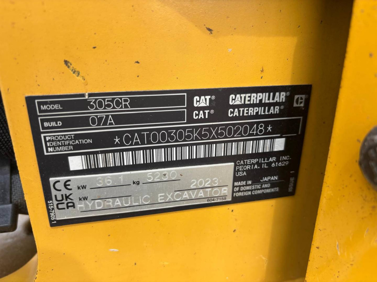 Crawler excavator CAT 305: picture 6