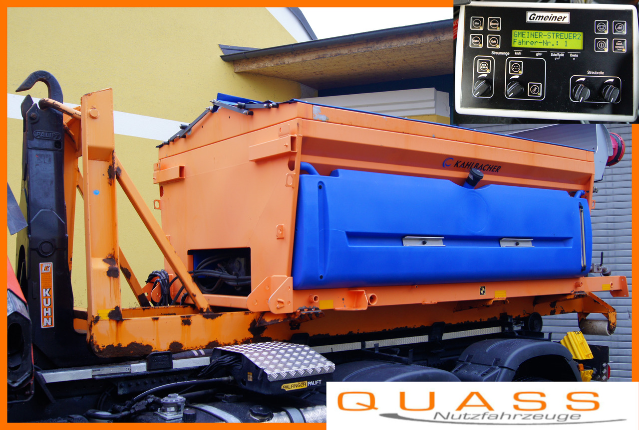 BUCHER GMEINER/BUCHER-5m³ Salzstreuer auf Abrollgestell - Snow removal vehicle: picture 1 BUCHER GMEINER/BUCHER-5m³ Salzstreuer auf Abrollgestell - Snow removal vehicle: picture 1