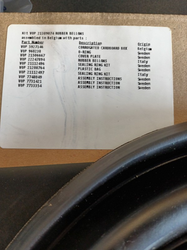 VOLVO PENTA BELLOW KIT 21389074 - Engine and parts for Industrial equipment: picture 2 VOLVO PENTA BELLOW KIT 21389074 - Engine and parts for Industrial equipment: picture 2