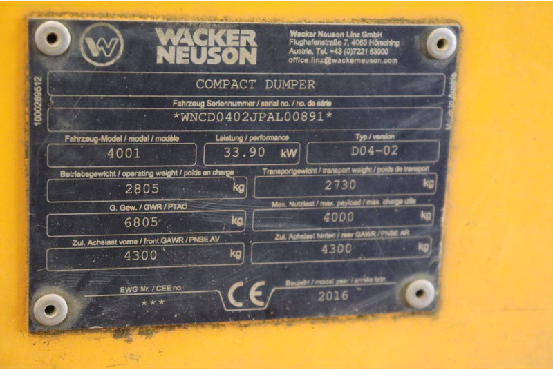 Dumper Neuson 4001: picture 20