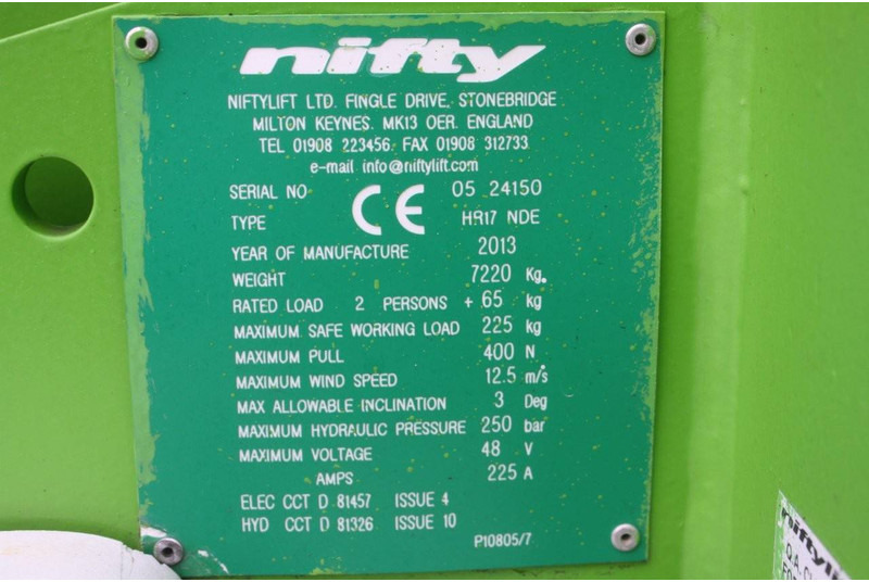 Niftylift HR17 NDE - Articulated boom: picture 4 Niftylift HR17 NDE - Articulated boom: picture 4