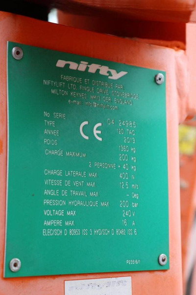 Trailer Niftylift 120 TAC: picture 18