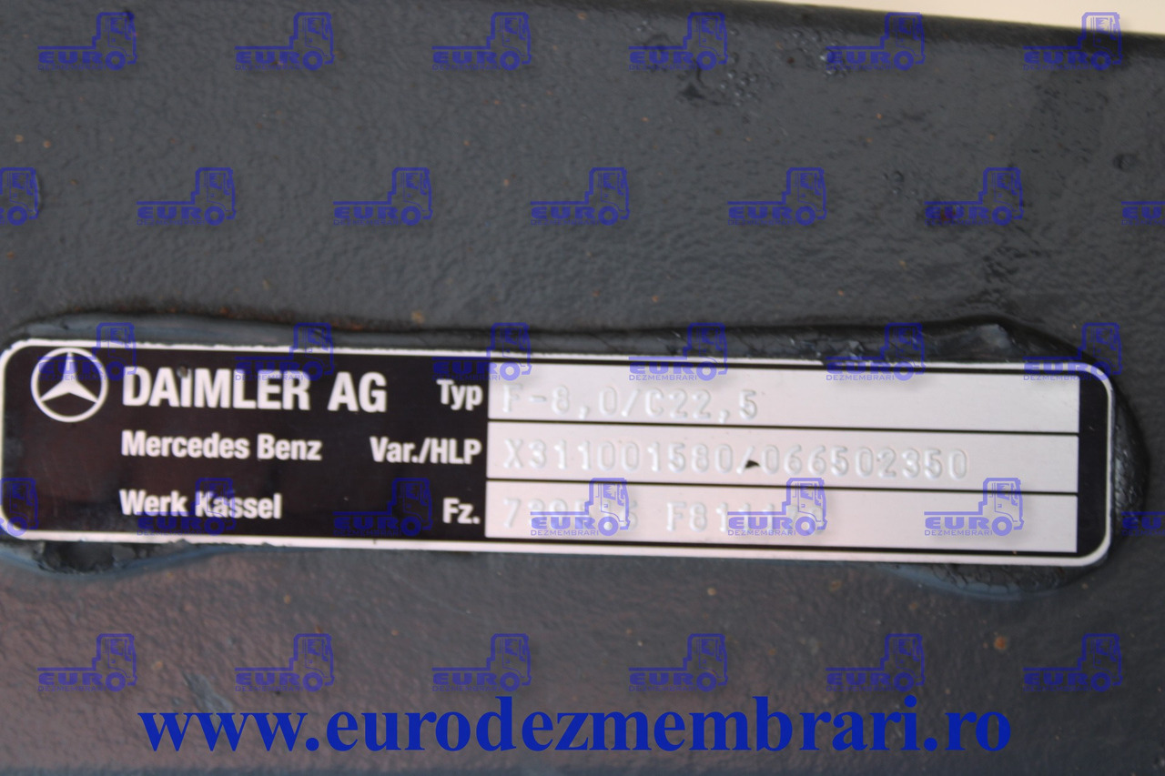 AXA FATA F8-0-C22,5 MERCEDES ACTROS A9633310101, X311001580, 066502350 - Front axle for Truck: picture 3 AXA FATA F8-0-C22,5 MERCEDES ACTROS A9633310101, X311001580, 066502350 - Front axle for Truck: picture 3