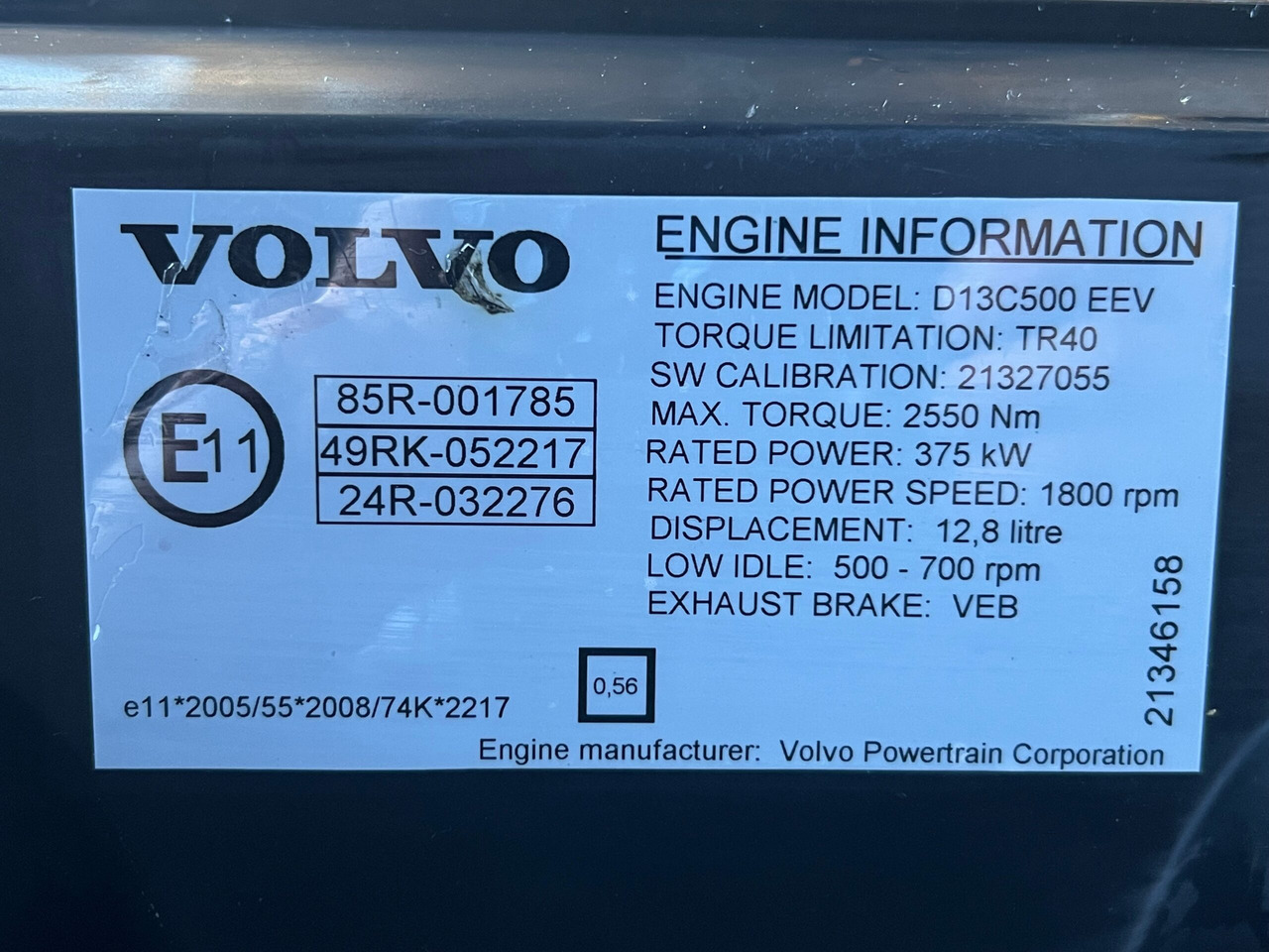 MOTOR VOLVO D13C EEV 500CP 21346158 - Engine for Truck: picture 5 MOTOR VOLVO D13C EEV 500CP 21346158 - Engine for Truck: picture 5