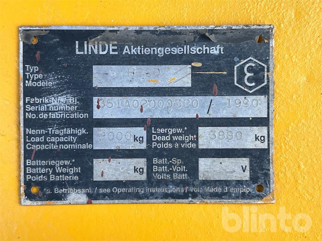 LINDE H20D (1990) - Forklift: picture 5 LINDE H20D (1990) - Forklift: picture 5