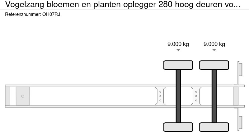 Closed box semi-trailer Vogelzang bloemen en planten oplegger 280 hoog deuren voor en achter, laadklep achter: picture 10